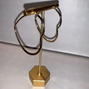 18K Gold Plate Hearty Hoop Earrings
